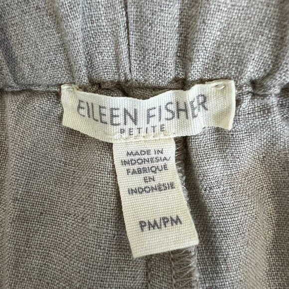 EILEEN FISHER Womens White Pocketed Elastic Waist Pull On Pinstripe Cropped Pants